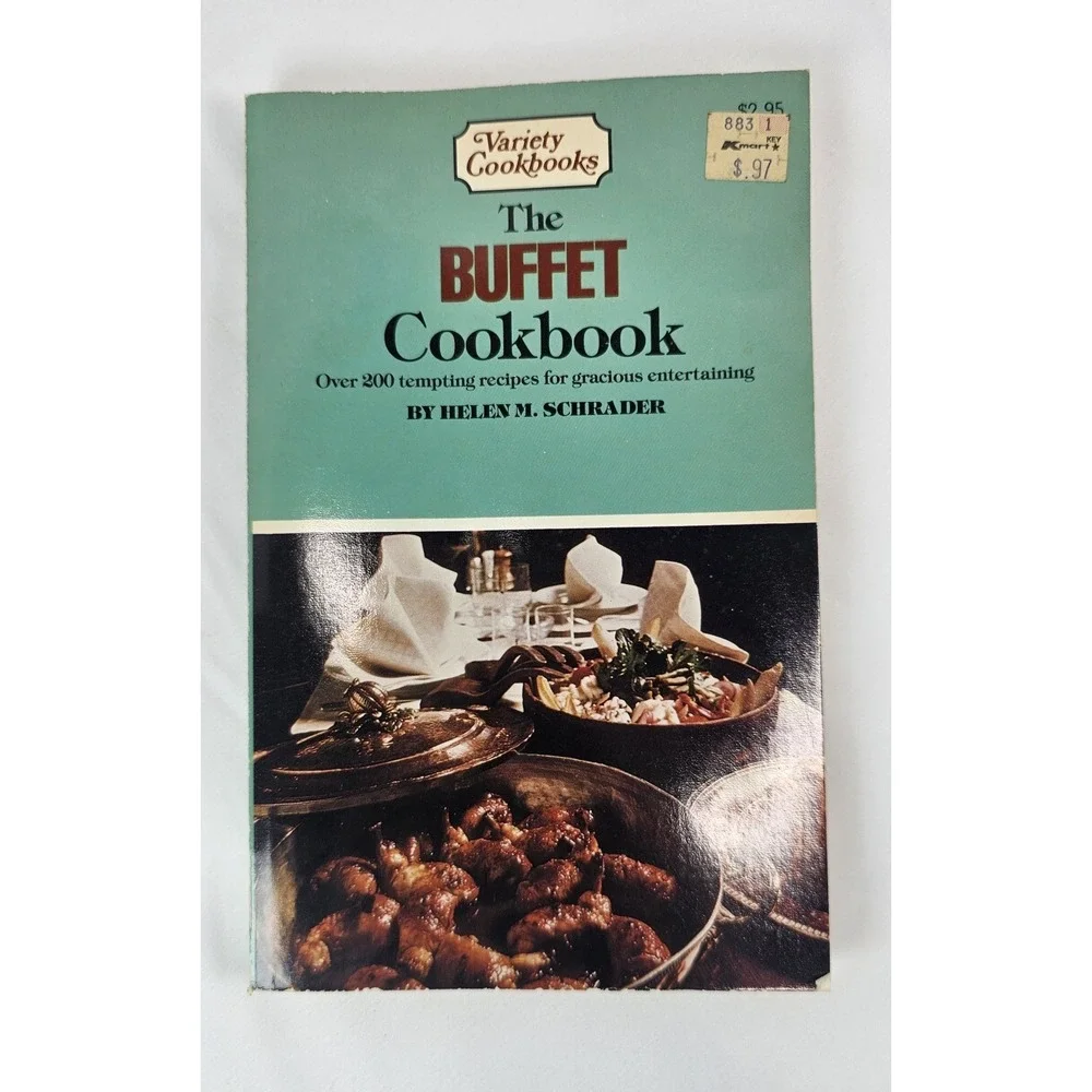 Vintage 1972 Variety Cookbooks The Buffet Cookbook‎ by Helen M Schrader PB